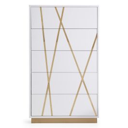 Nixa Modern White & Gold Chest