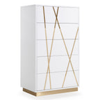 Nixa Modern White & Gold Chest
