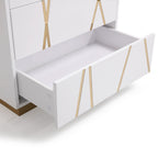 Nixa Modern White & Gold Chest