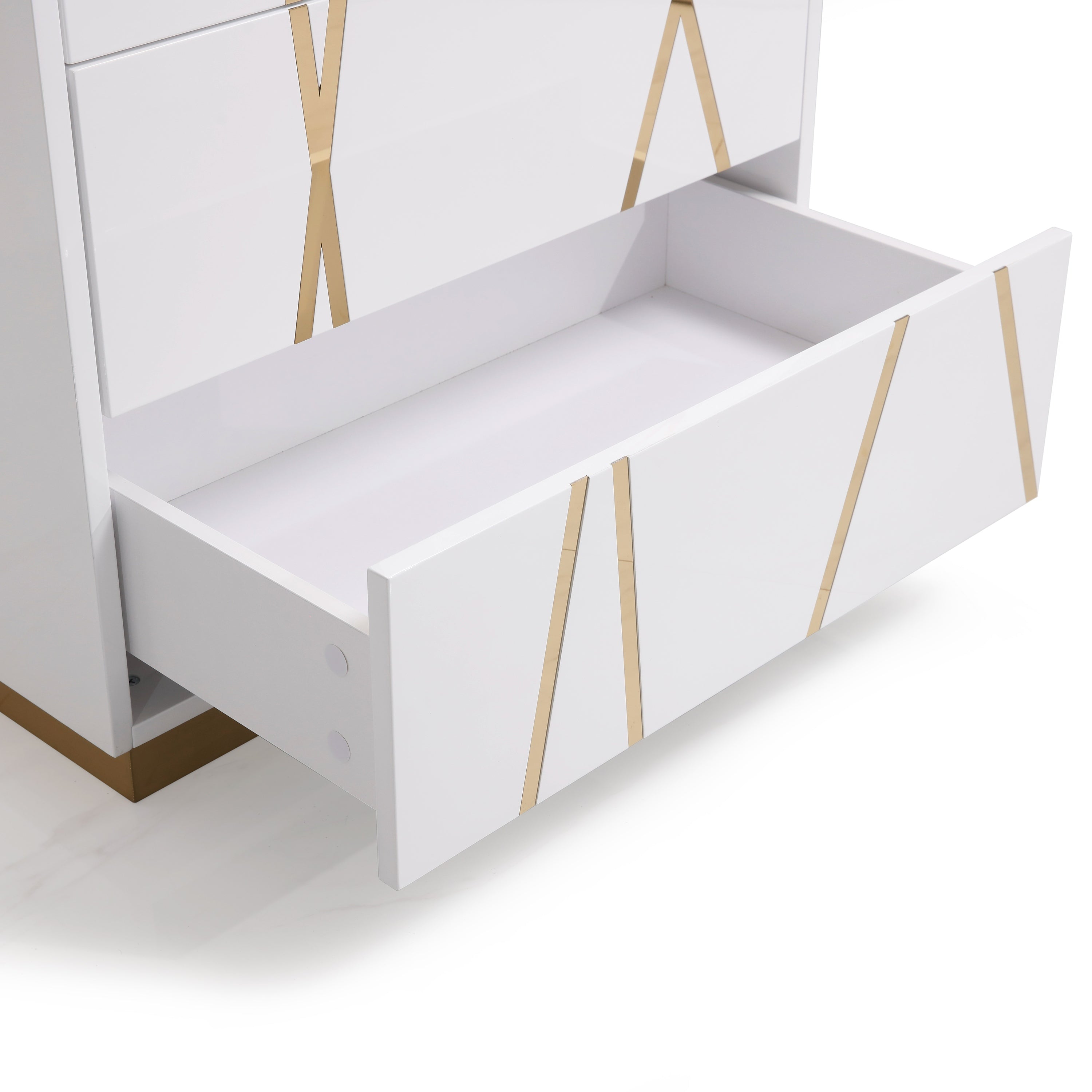 Nixa Modern White & Gold Chest