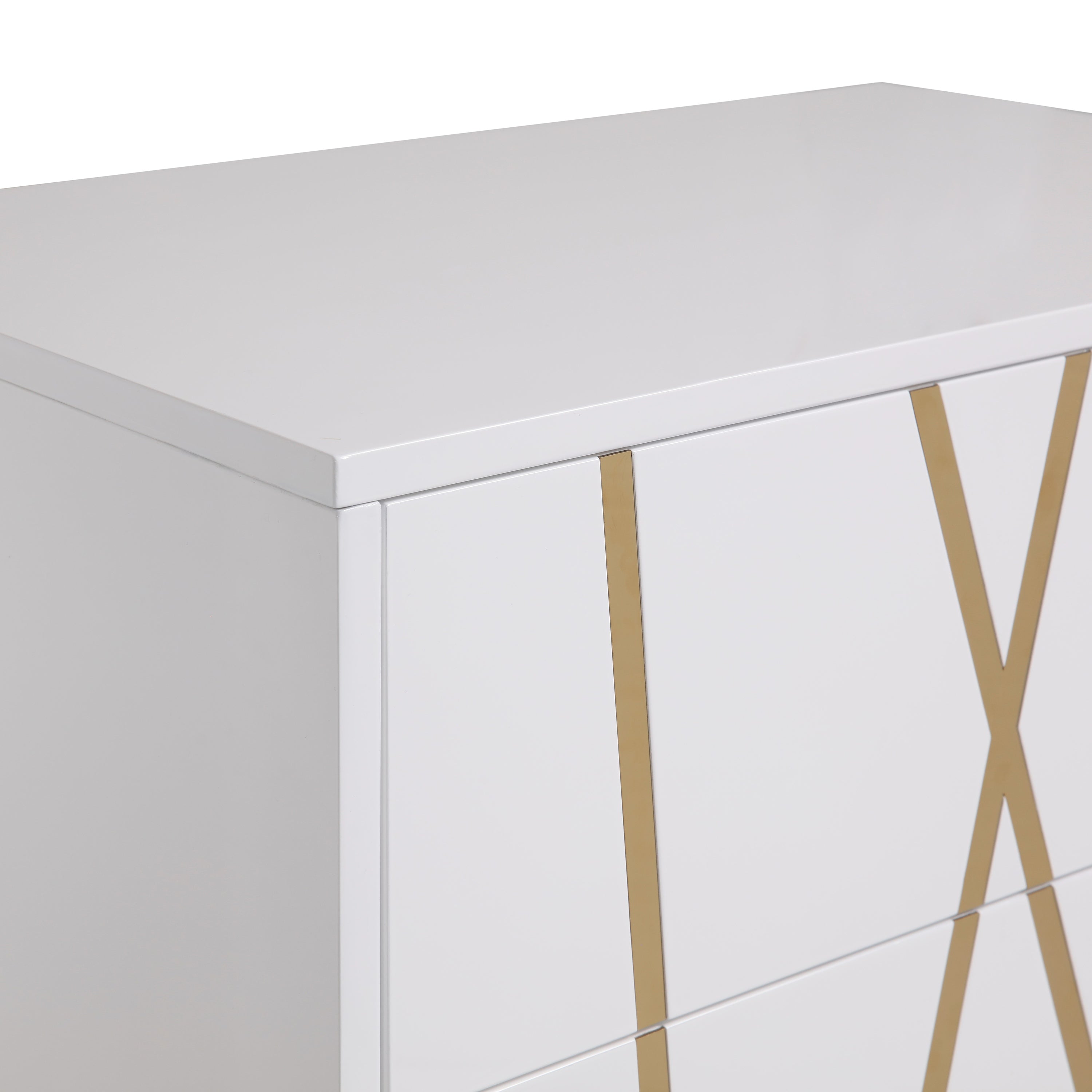 Nixa Modern White & Gold Chest