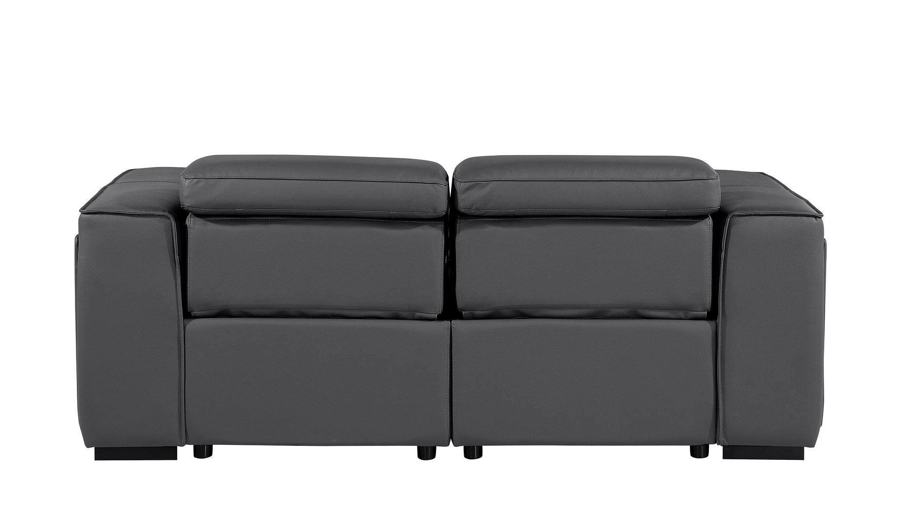 1224 Divanitalia 2-Piece Modular Power Reclining Loveseat in Top Grain Italian Leather with 2 Power Recliners & Power Headrests