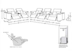 1208 Modular Leather Sofa & Loveseat with 6 Recliners and Power Headrests - Beige - SKU 1208-BEIGE-8.5-HT - view 17