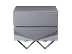 Duke Modern Grey & Black Gun Chrome Nightstand