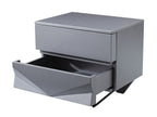 Duke Modern Grey & Black Gun Chrome Nightstand