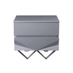 Duke Modern Grey & Black Gun Chrome Nightstand