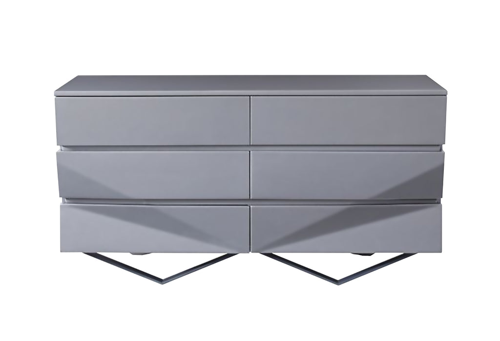 Duke Modern Grey & Black Gun Chrome Dresser