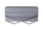 Duke Modern Grey & Black Gun Chrome Dresser