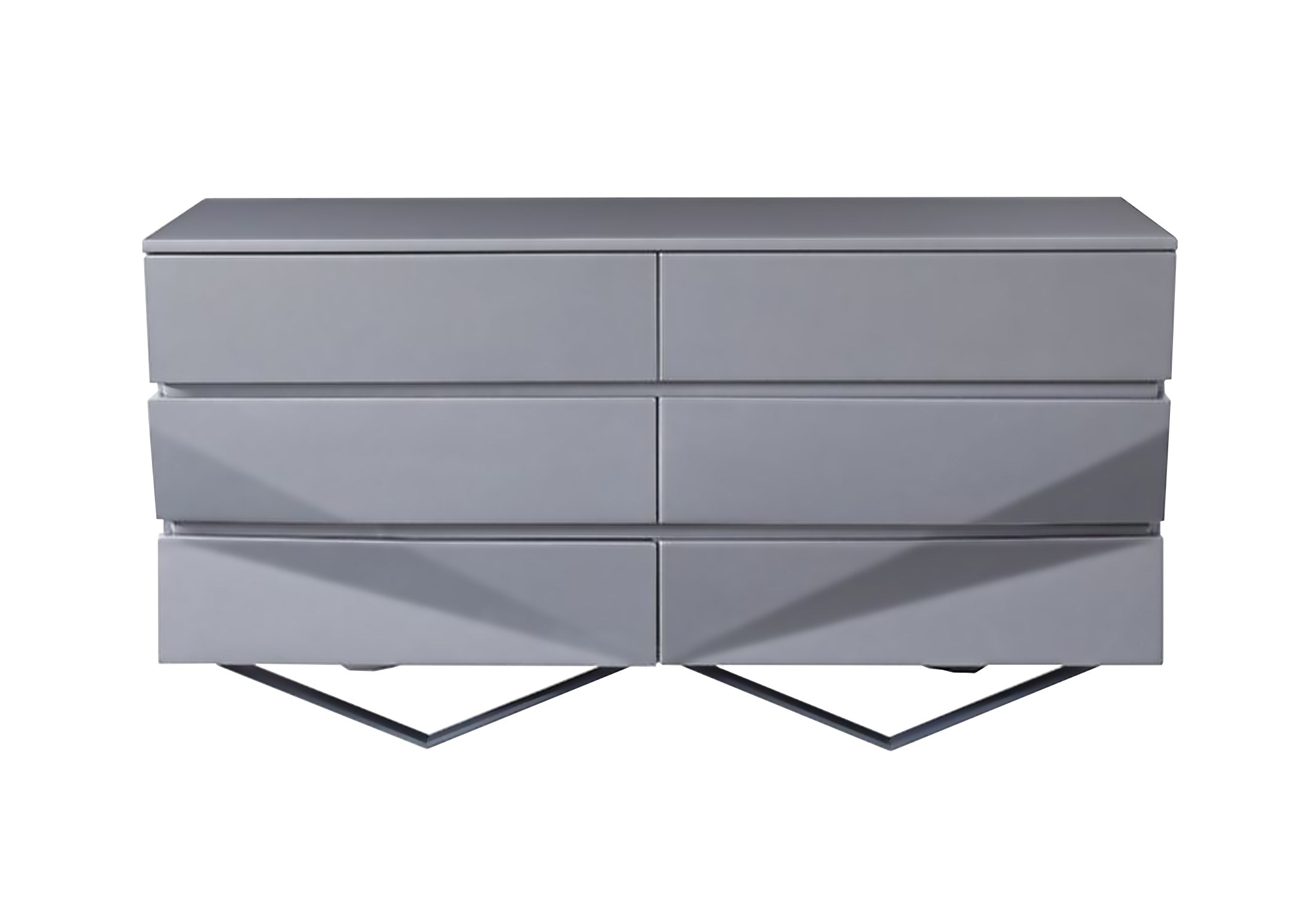 Duke Modern Grey & Black Gun Chrome Dresser