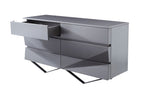 Duke Modern Grey & Black Gun Chrome Dresser