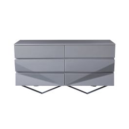 Duke Modern Grey & Black Gun Chrome Dresser