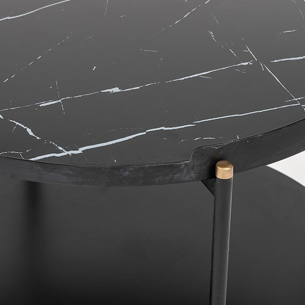Randal Modern Round Black Metal Coffee Table
