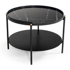 Randal Modern Round Black Metal Coffee Table