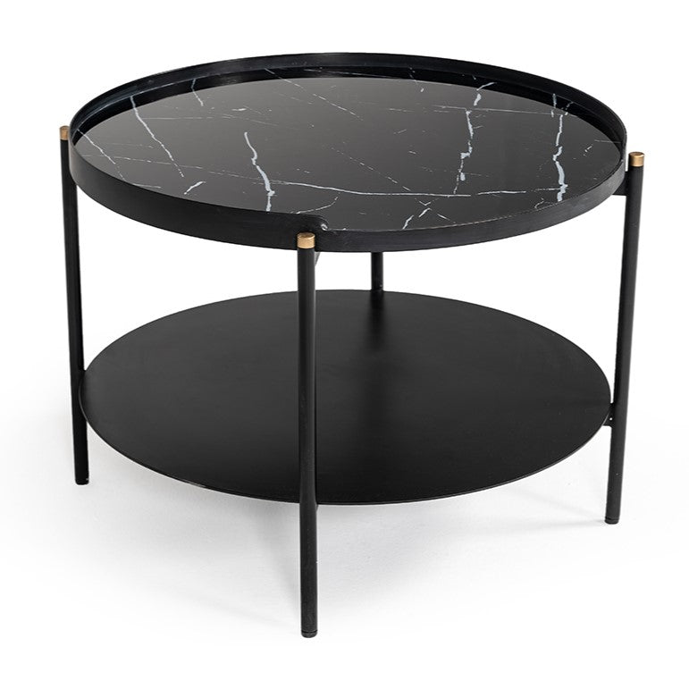 Randal Modern Round Black Metal Coffee Table
