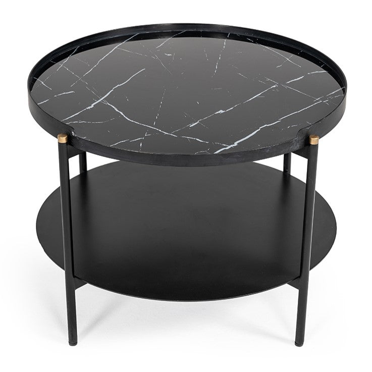 Randal Modern Round Black Metal Coffee Table