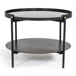 Randal Modern Round Black Metal Coffee Table