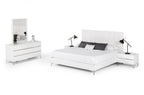 Angela Eastern King - Italian White Eco Leather Bed - Italian White Eco Leather Bed