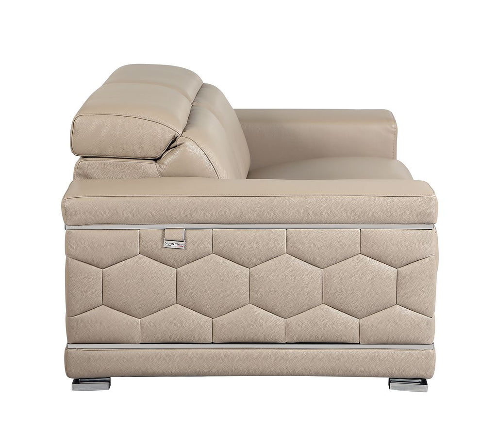 692 Divanitalia Loveseat with Adjustable Headrest in Top-grain Italian Leather - Beige - SKU 692-L-BEIGE - view 5