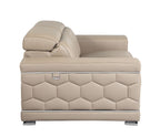 692 Divanitalia Loveseat with Adjustable Headrest in Top-grain Italian Leather - Beige - SKU 692-L-BEIGE - view 5