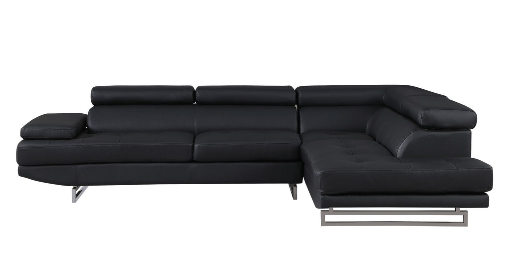 8136 Right Arm Facing Chaise with Adjustable Headrest in Genuine Leather