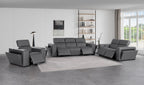 1224 Divanitalia 6-Piece Modular Power Reclining Sofa, Loveseat & Chair Set in Top Grain Italian Leather with 5 Power Recliners & Power Headrests - Dark Grey - SKU 1224-DK-GREY-6.5-HT-3PC - view 2