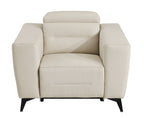 989 Divanitalia Power Reclining Arm Chair with Power Headrest in Top-grain Italian Leather - Beige