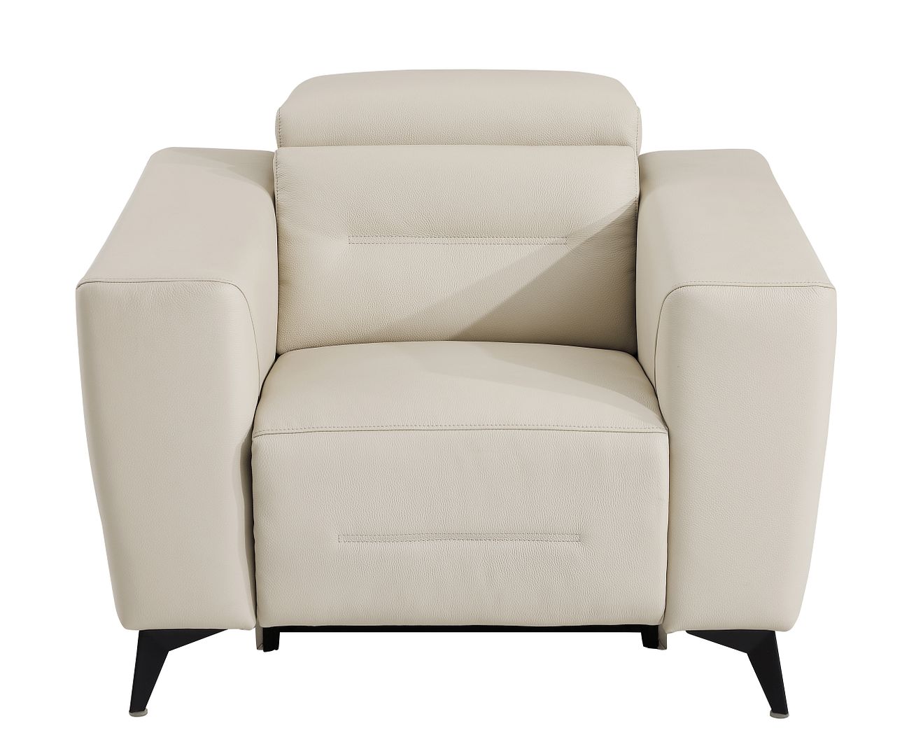 989 Divanitalia Power Reclining Arm Chair with Power Headrest in Top-grain Italian Leather - Beige