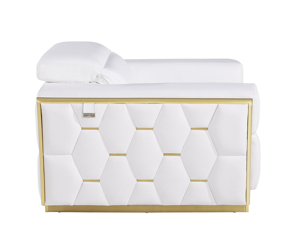 1111 Divanitalia Chair with Adjustable Headrest in Top-grain Italian Leather - White - SKU 1111-WHITE-CH - view 5