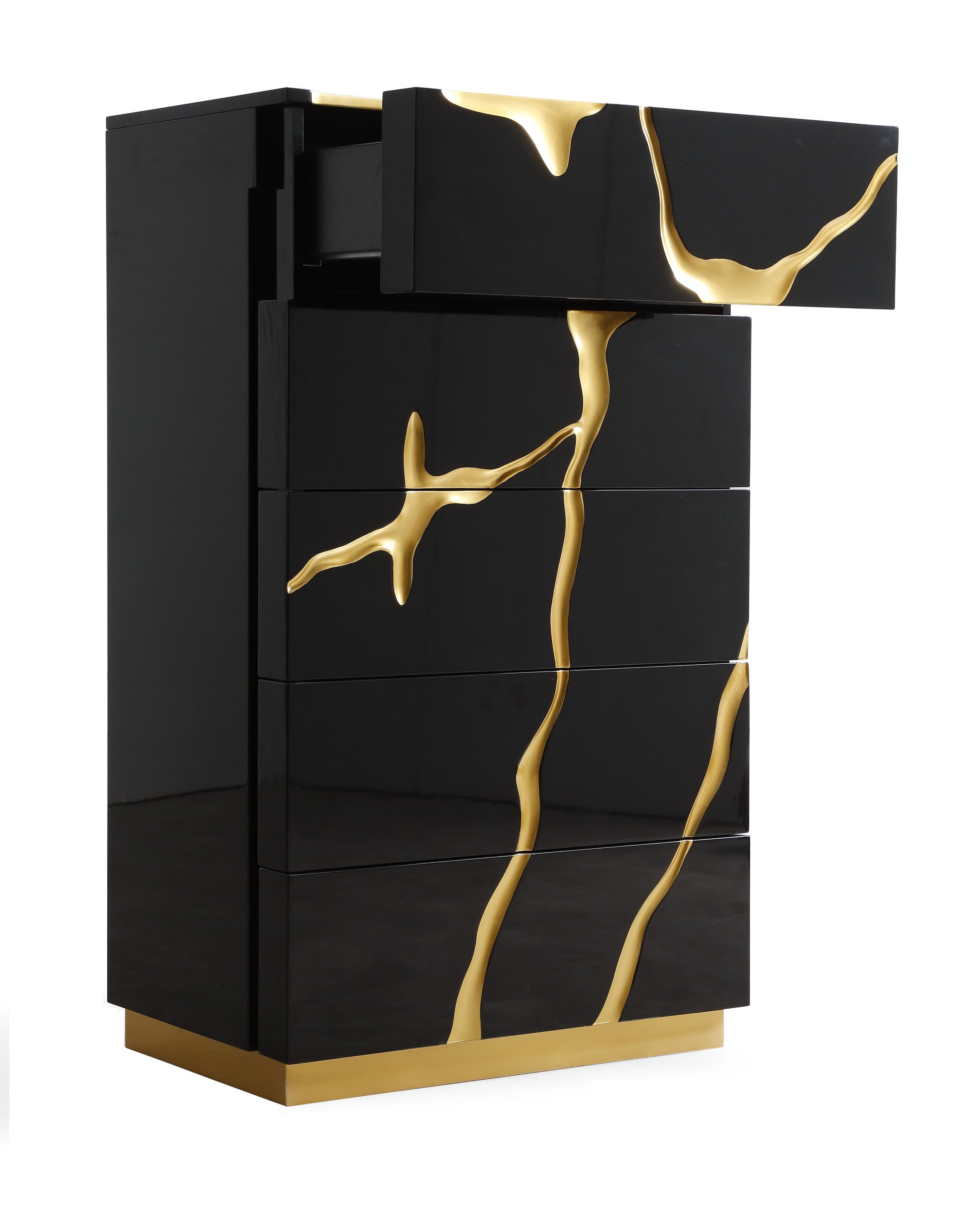 Aspen - Modern Black & Gold Chest