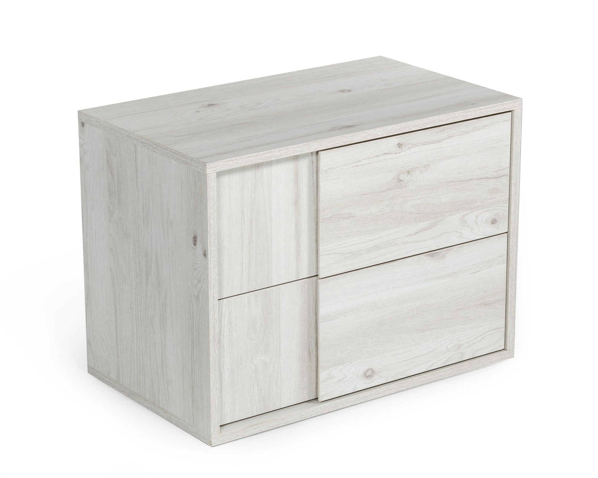 Asus - Italian Modern White Washed Oak Nightstand