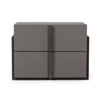 Lucia - Italian Modern Elm and Matte Grey Nightstand