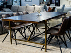 Shane - Modern Acacia & Brass Dining Table