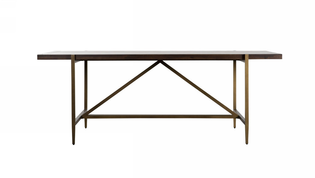 Shane - Modern Acacia & Brass Dining Table