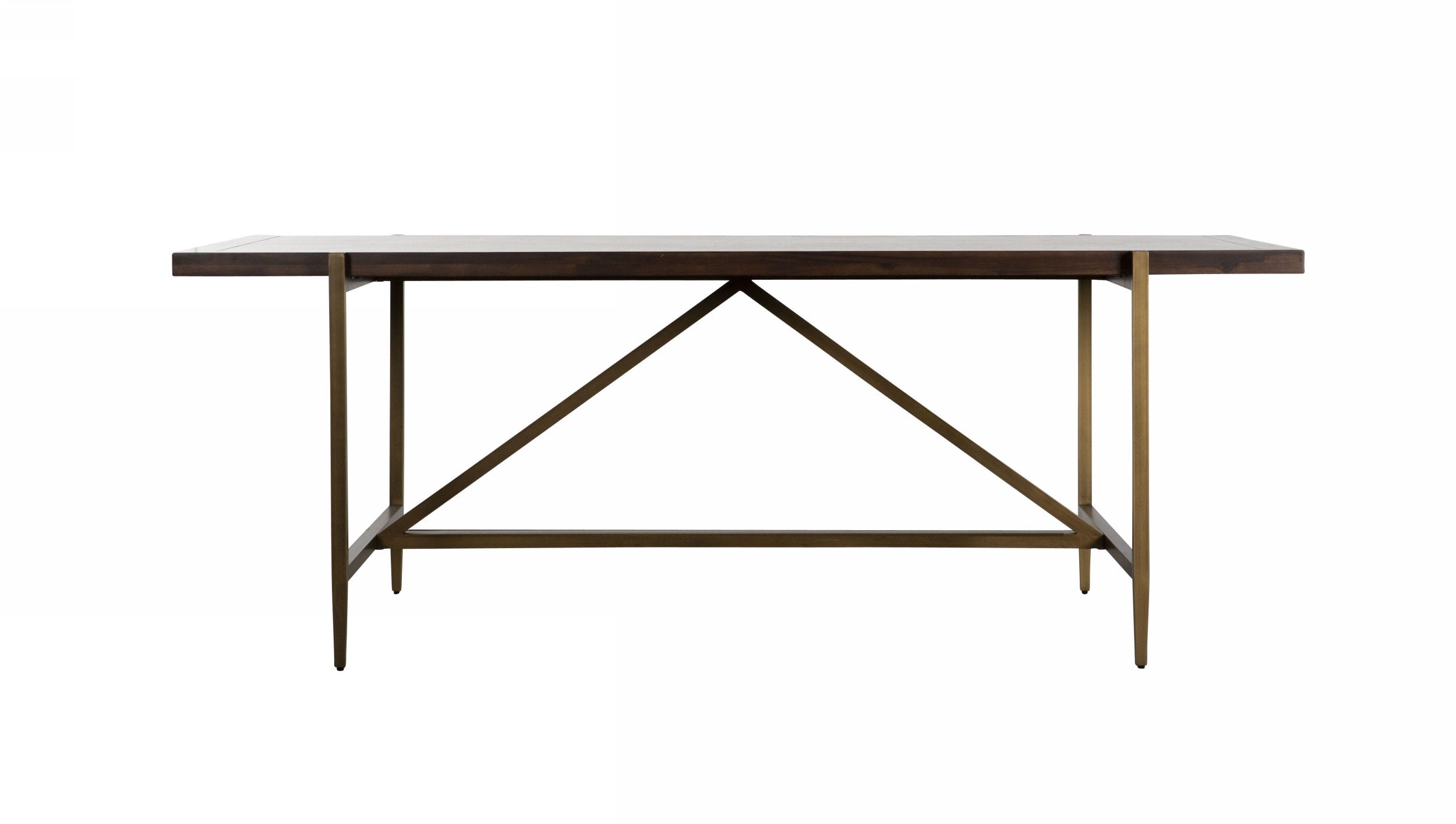 Shane - Modern Acacia & Brass Dining Table