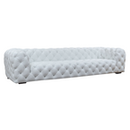 Dexter Transitional White Full Italian Leather Sofa