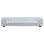 Dexter Transitional White Full Italian Leather Sofa