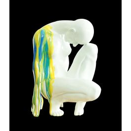 Modern Colorful Kneeling Sculpture