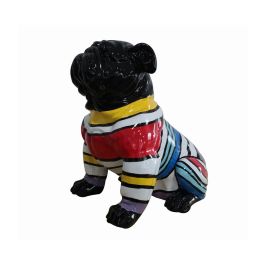 Modern Black & Colorful Sweater Pug Sculpture