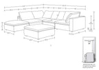 1100 Divanitalia 6-Piece Left Arm Facing 3-Seat Sectional Sofa - Top-grain Italian Leather