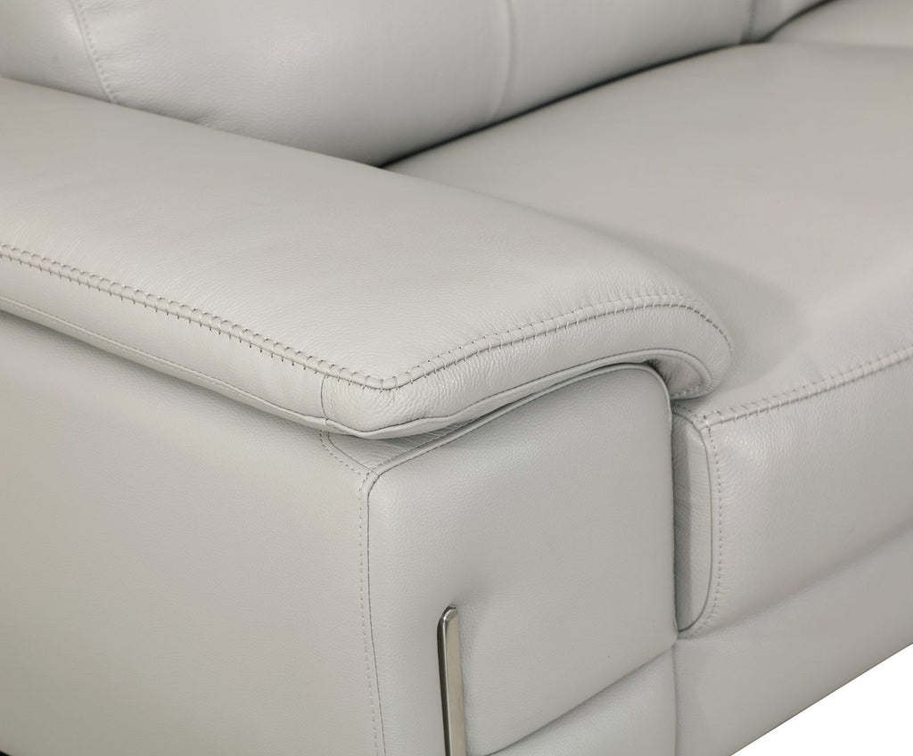 636 Divanitalia Dark Gray Loveseat with Adjustable Headrest in Top-grain Italian Leather