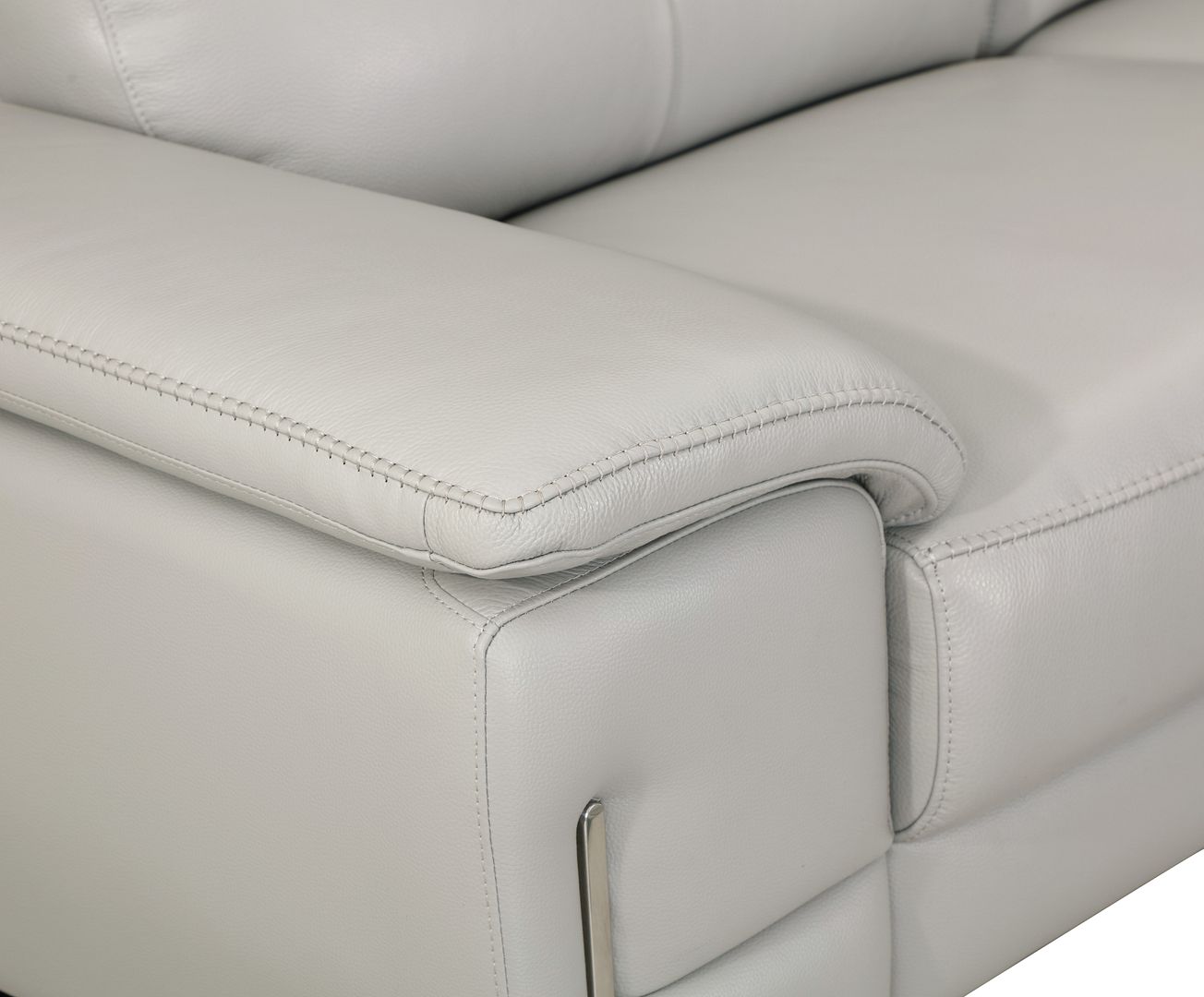 636 Divanitalia Dark Gray Loveseat with Adjustable Headrest in Top-grain Italian Leather