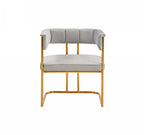 Bavaria - Modern Light Grey Fabric + Gold Accent Chair