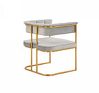 Bavaria - Modern Light Grey Fabric + Gold Accent Chair