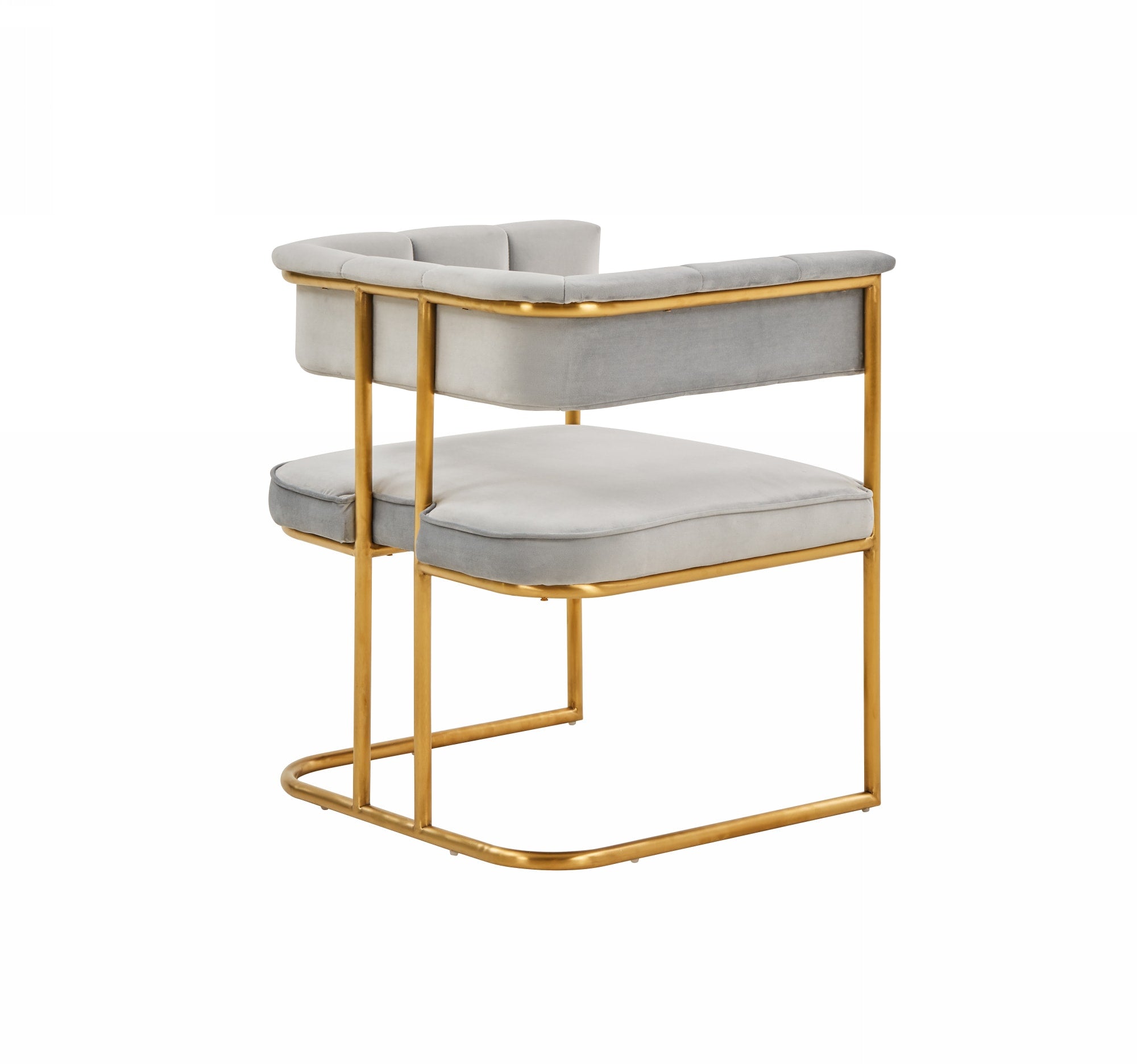 Bavaria - Modern Light Grey Fabric + Gold Accent Chair