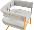 Bavaria - Modern Light Grey Fabric + Gold Accent Chair