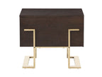 Eastern King Moontide - Glam Beige Velvet and Brushed Brass 4-Piece Bedroom Set - Glam Beige Velvet and Brushed Brass 4 - Piece Bedroom Set