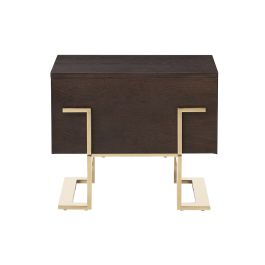 Moontide Modern Smoked Ash & Gold Nightstand