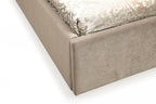 Moontide - Glam Beige Velvet and Brushed Brass EK Bedroom Set - Glam Beige Velvet and Brushed Brass EK Bedroom Set