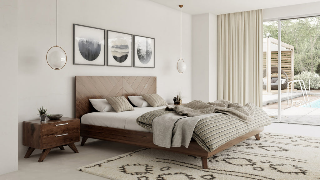 Soren - Modern Walnut Bed - Modern Walnut Bed