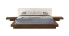 Tokyo - Eastern King Contemporary Walnut and White Platform Bed - Eastern King Contemporary Walnut and White Platform Bed